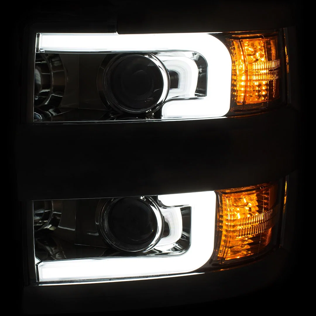 111366 – ANZO Headlight Assembly, Halogen Bulb Projector Beam With Switchback Design Clear Lens Chro - view 3